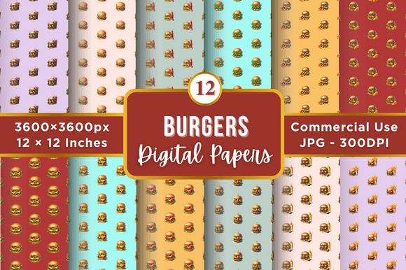 Burger Digital Paper Patterns: Elevate Your Visual Design