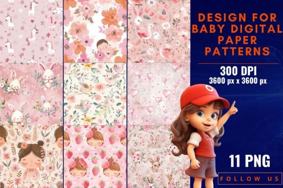 Design for Baby Digital Paper Patterns