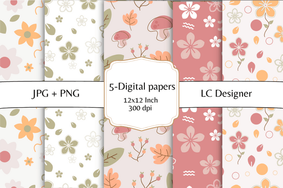Digital Papers Spring Patterns for Creatives