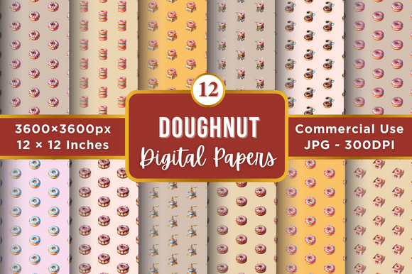 Doughnut Digital Paper Patterns for Creative Projects