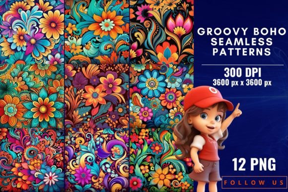 Free Groovy Boho Seamless Patterns