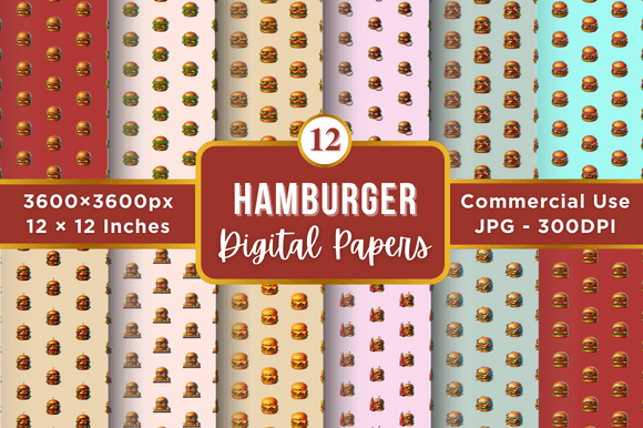 Hamburger Digital Paper Patterns