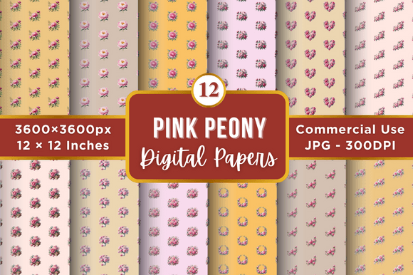 Pink Peony Digital Paper Patterns: Irresistible Value for Creators