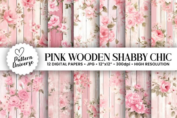 Pink Wooden Shabby Chic Patterns: The Ultimate Digital Resource for Creative Crafting
