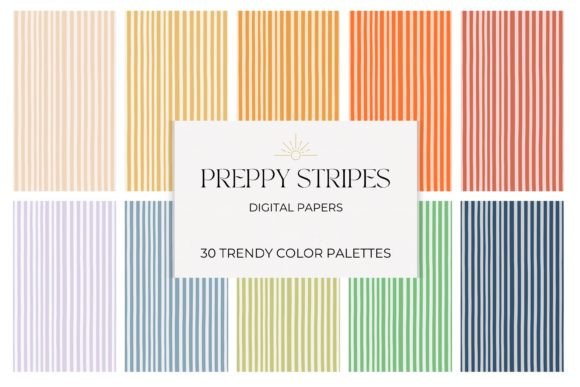 Preppy Stripes Pattern Digital Papers: A Retro Revival for Modern Creators