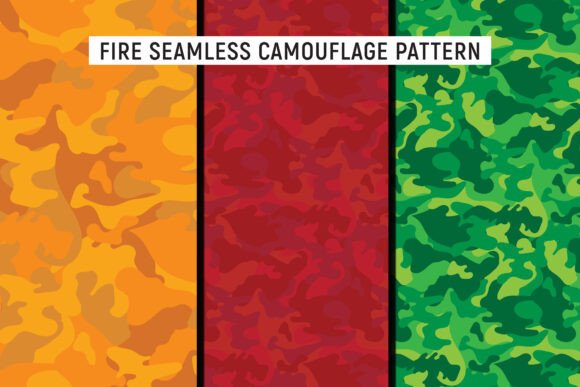 Seamless Fire and Camouflage Patterns