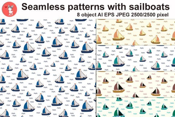 Seamless Patterns with Sailboats