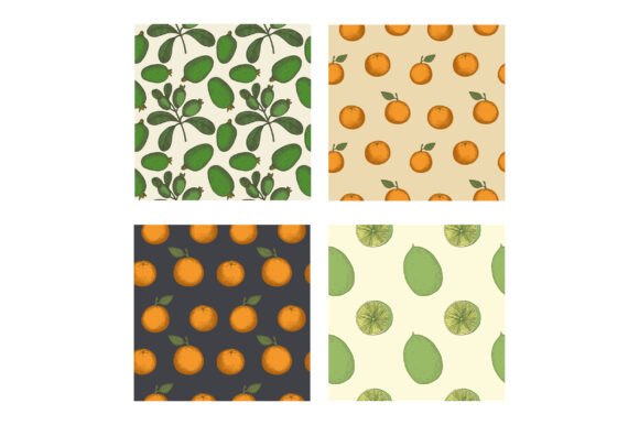 Seamless Vector Patterns with Fruits