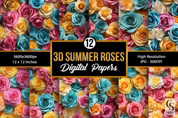 Transforming Digital Assets with Summer 3D Roses Seamless Patterns