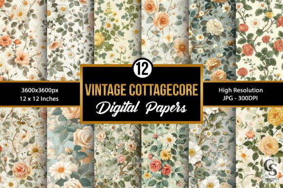 Vintage Cottagecore Flowers Patterns