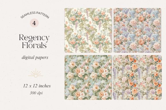 Vintage Regency Era Floral Patterns