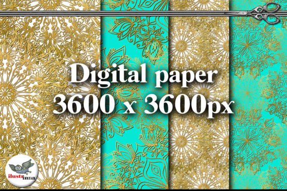 White-Gold and Green Patterns: Elevating Your Holiday Crafts with Seamless Digital Design